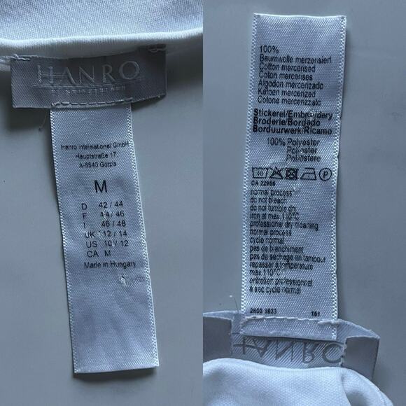 Hanro Of Switzerland Nightgown White Size Medium Lace Minimalist Classic chic - Picture 7 of 9